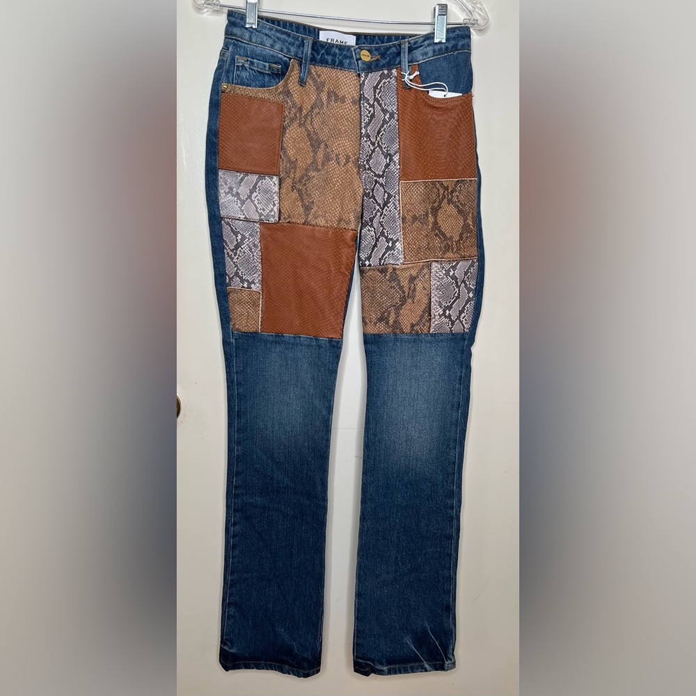 Frame Le Mini Boot Patchwork Jeans, Sz. 24, Women’s, NWT